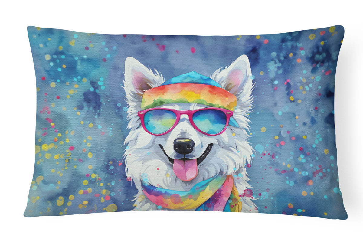Buy this American Eskimo Hippie Dawg Fabric Decorative Pillow