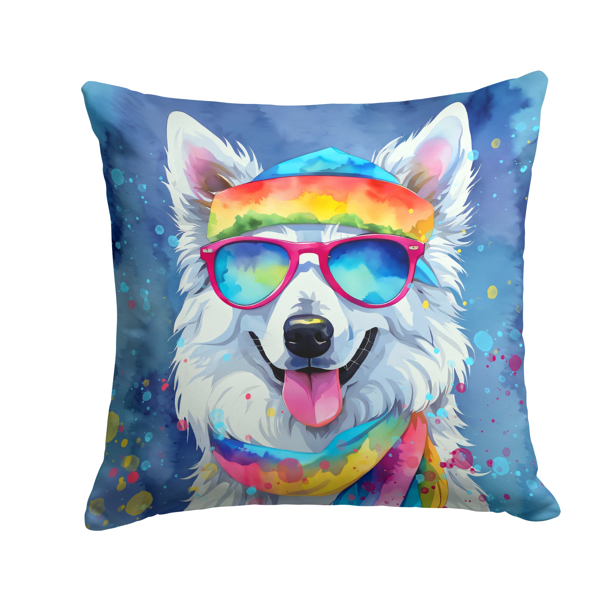 Buy this American Eskimo Hippie Dawg Fabric Decorative Pillow