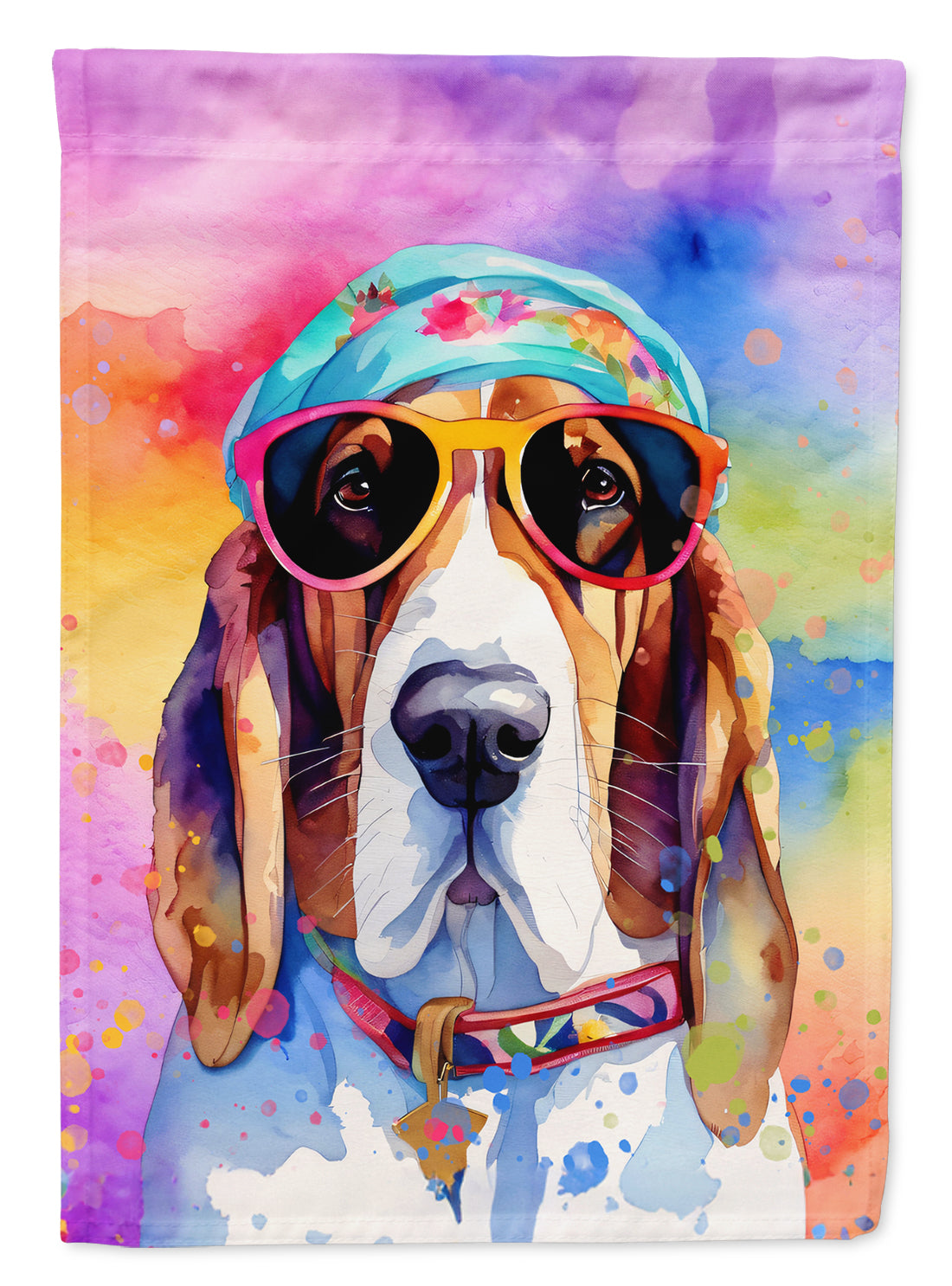 Buy this Basset Hound Hippie Dawg House Flag