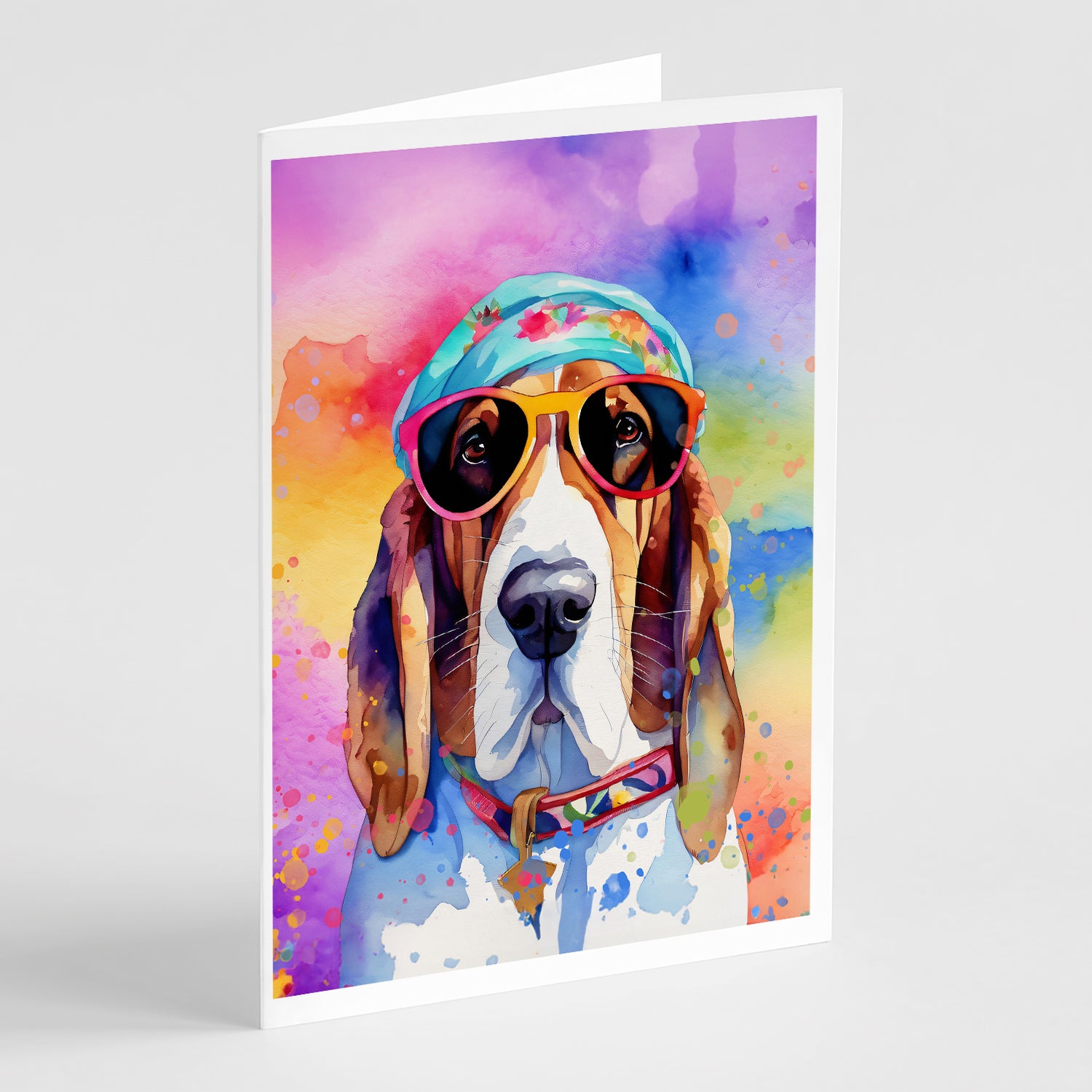 Buy this Basset Hound Hippie Dawg Greeting Cards Pack of 8