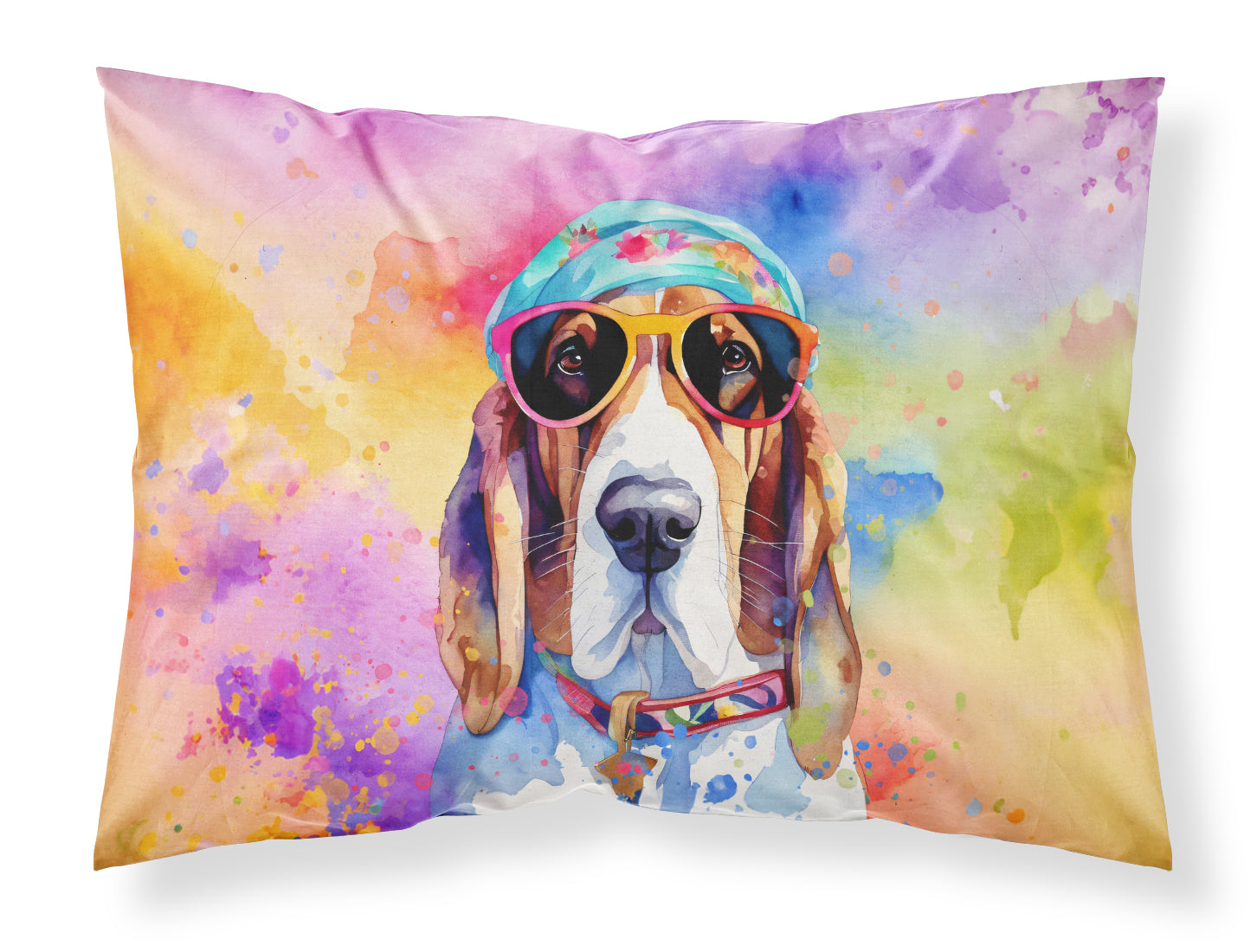Buy this Basset Hound Hippie Dawg Standard Pillowcase