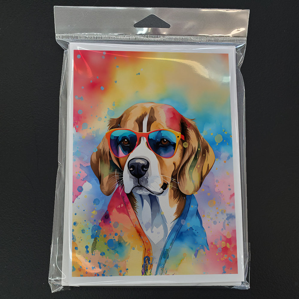 Beagle Hippie Dawg Greeting Cards Pack of 8