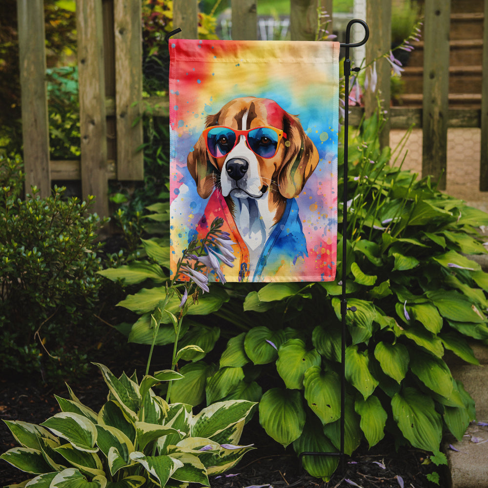 Beagle Hippie Dawg Garden Flag
