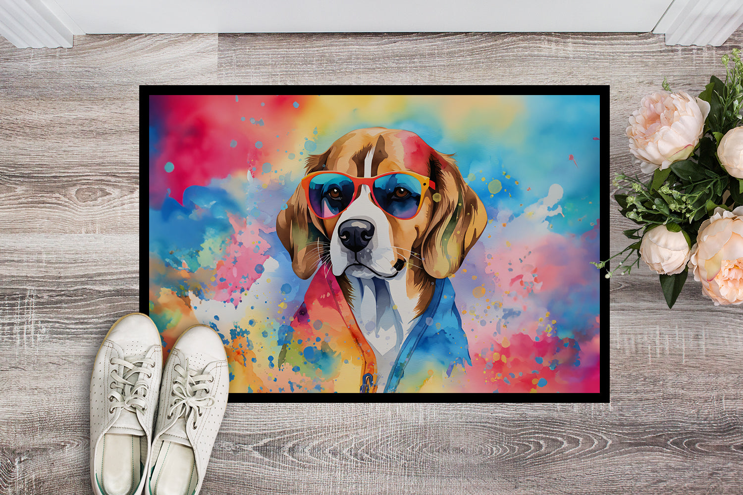Buy this Beagle Hippie Dawg Indoor or Outdoor Mat 24x36
