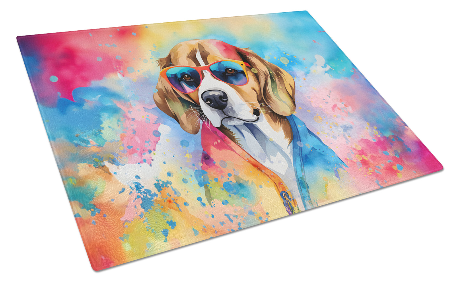 Buy this Beagle Hippie Dawg Glass Cutting Board Large