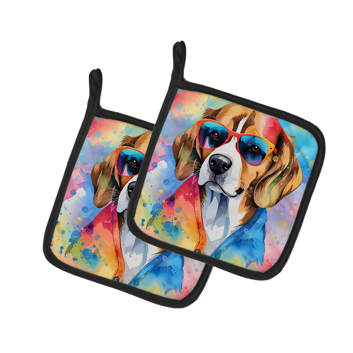 Buy this Beagle Hippie Dawg Pair of Pot Holders