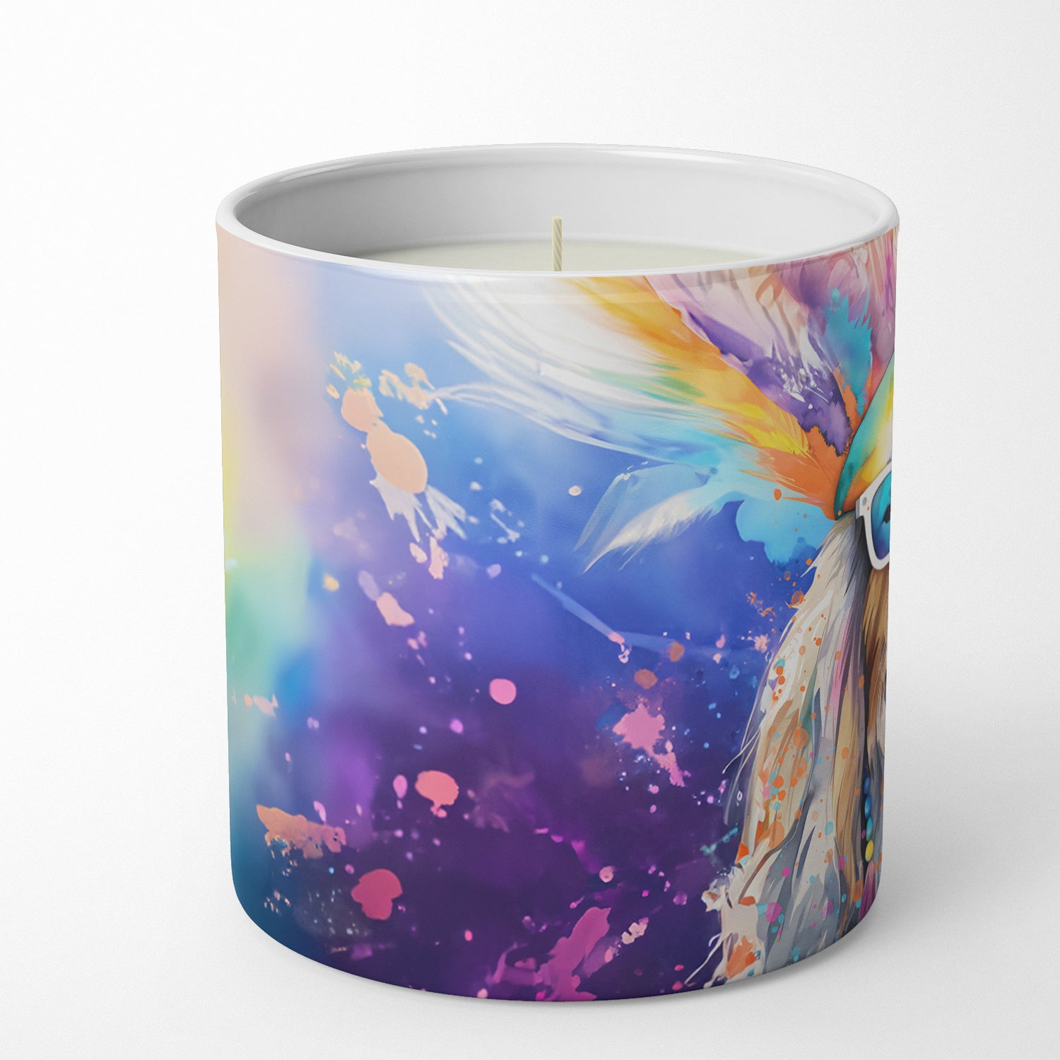 Bearded Collie Hippie Dawg Decorative Soy Candle