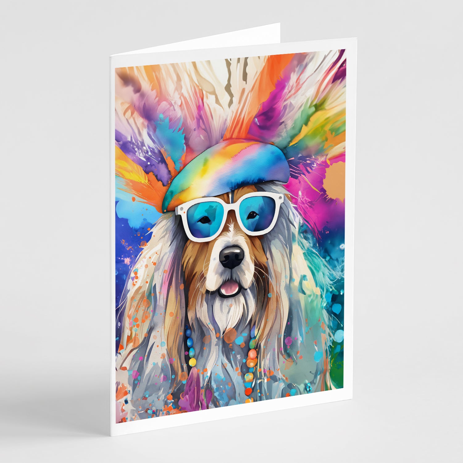 Buy this Bearded Collie Hippie Dawg Greeting Cards Pack of 8