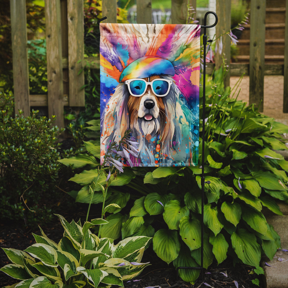 Buy this Bearded Collie Hippie Dawg Garden Flag