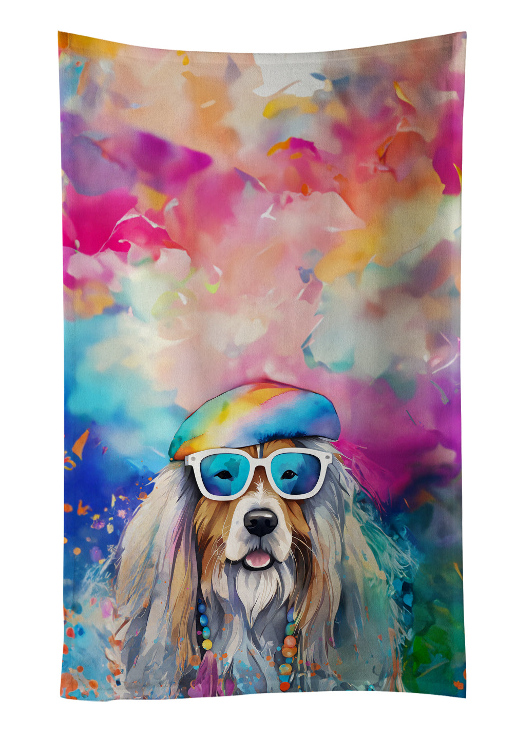 Buy this Bearded Collie Hippie Dawg Kitchen Towel