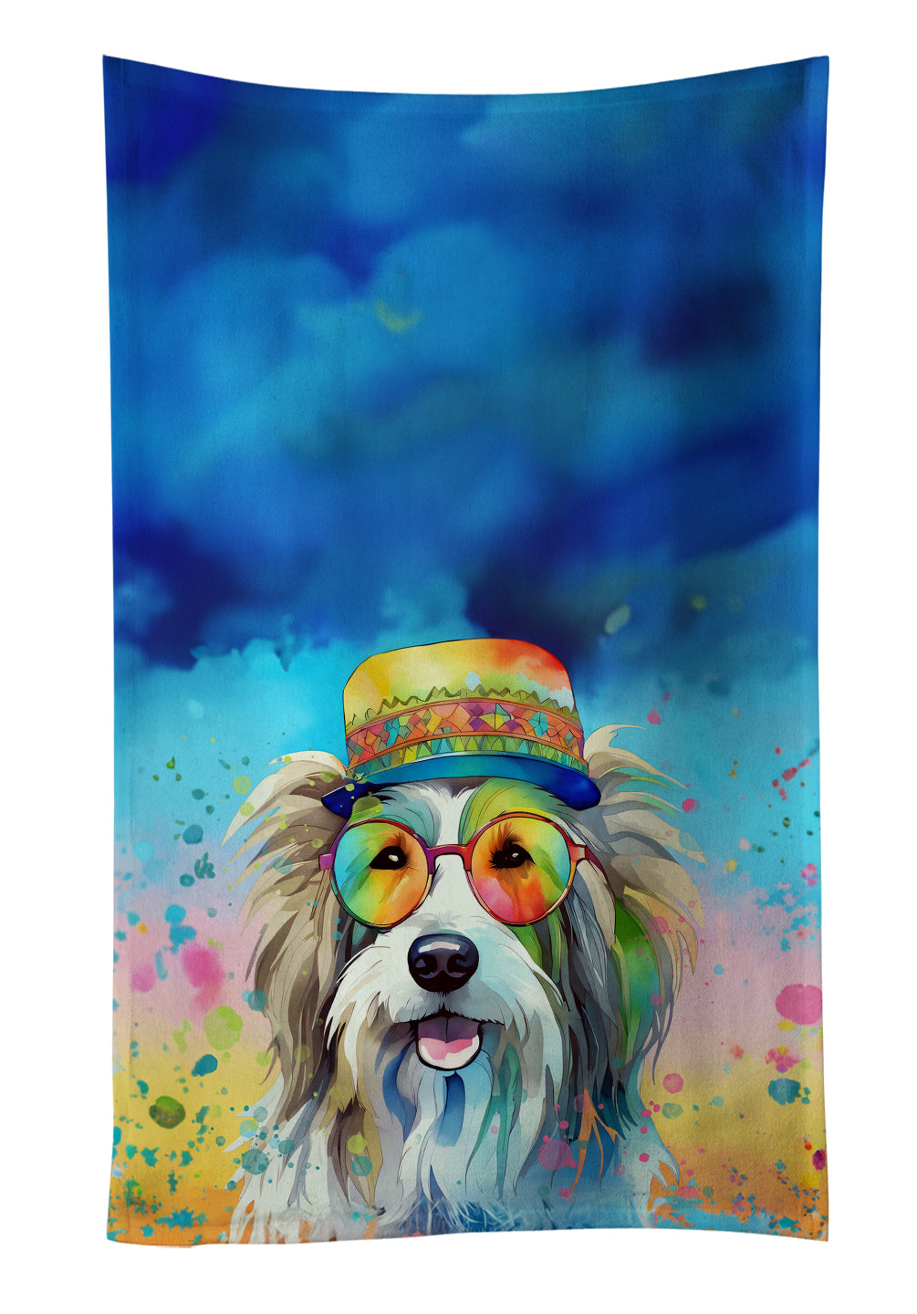 Buy this Bearded Collie Hippie Dawg Kitchen Towel