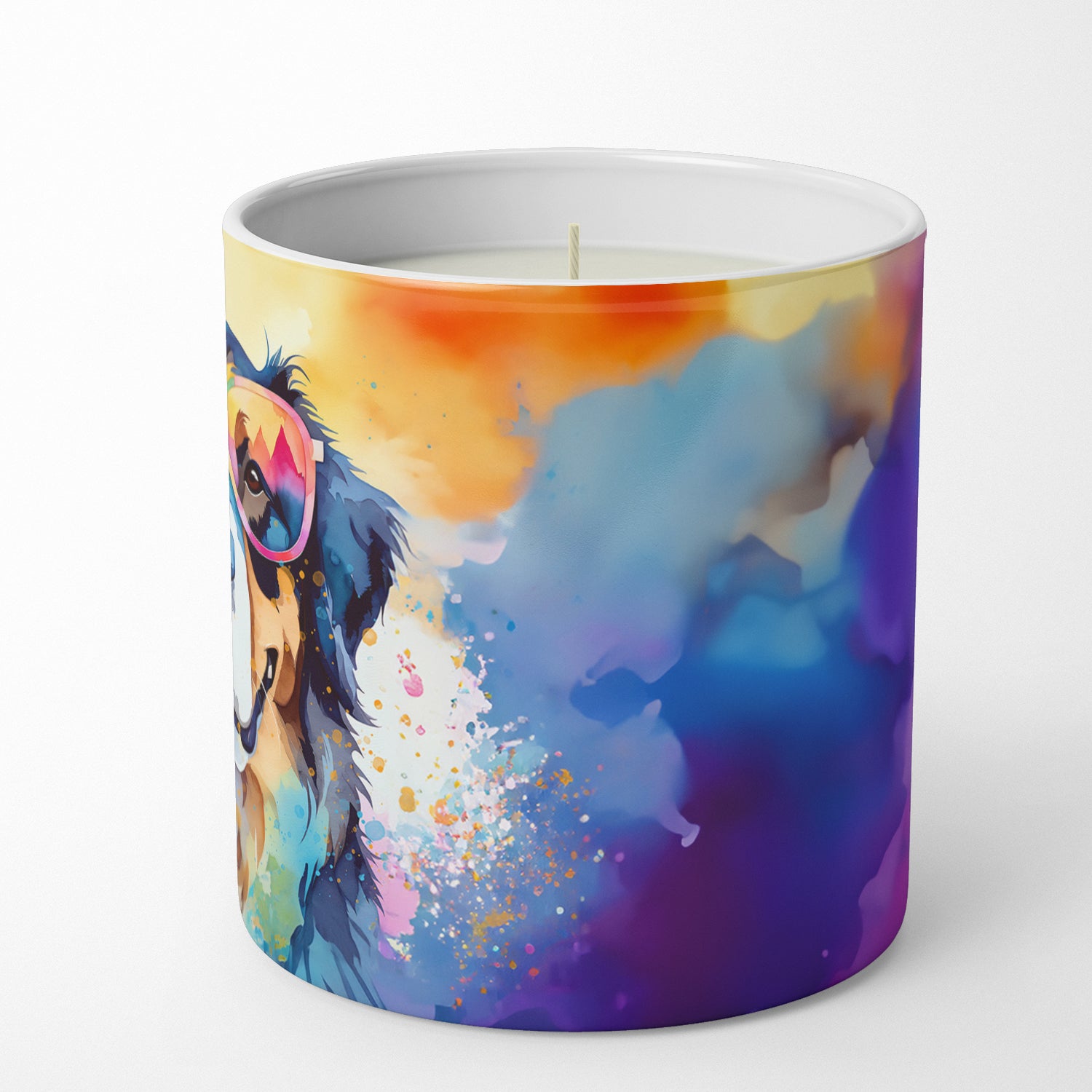 Bernese Mountain Dog Hippie Dawg Decorative Soy Candle