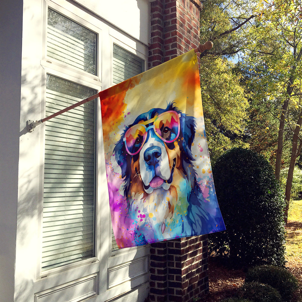 Buy this Bernese Mountain Dog Hippie Dawg House Flag