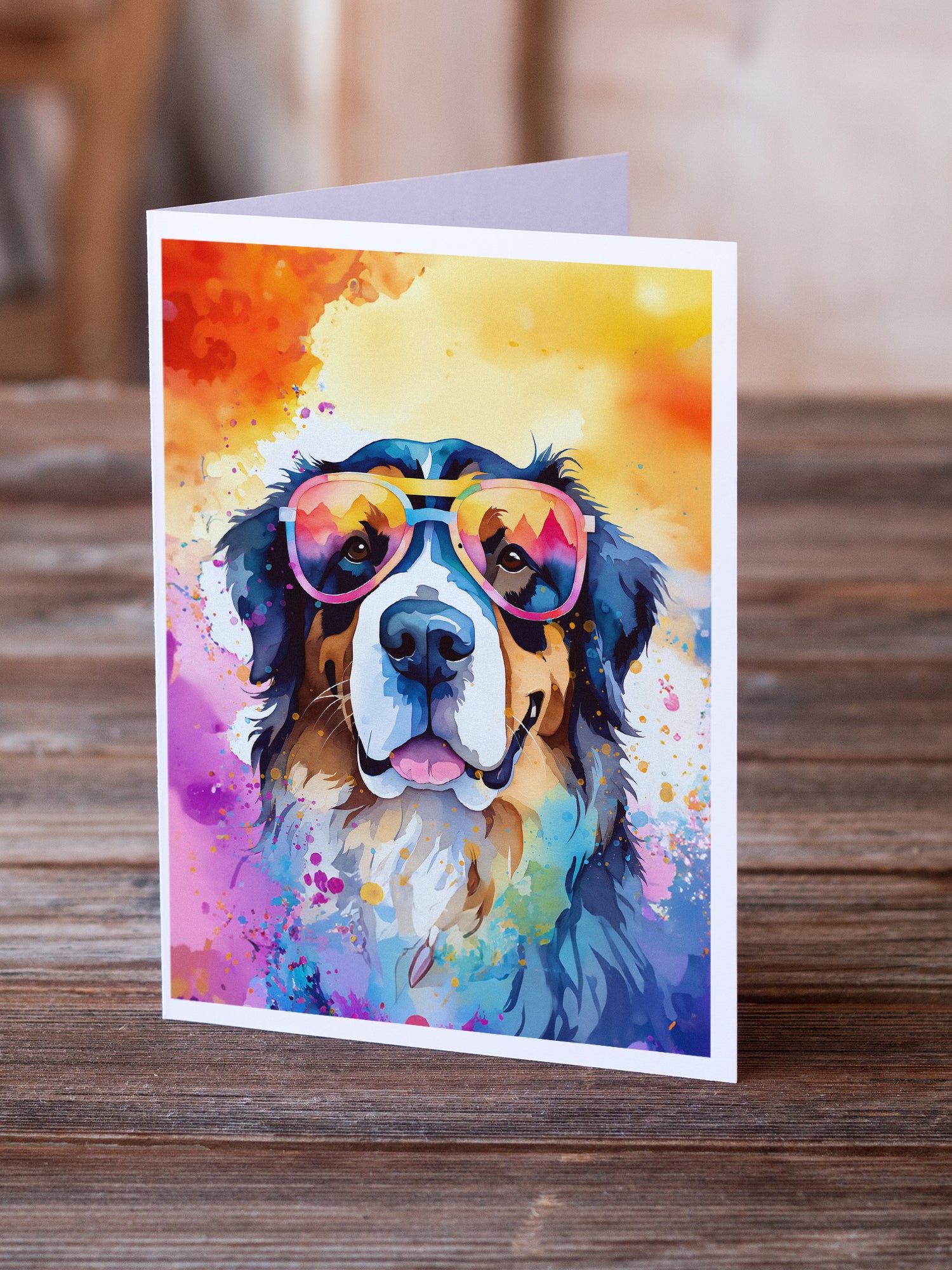 Buy this Bernese Mountain Dog Hippie Dawg Greeting Cards Pack of 8