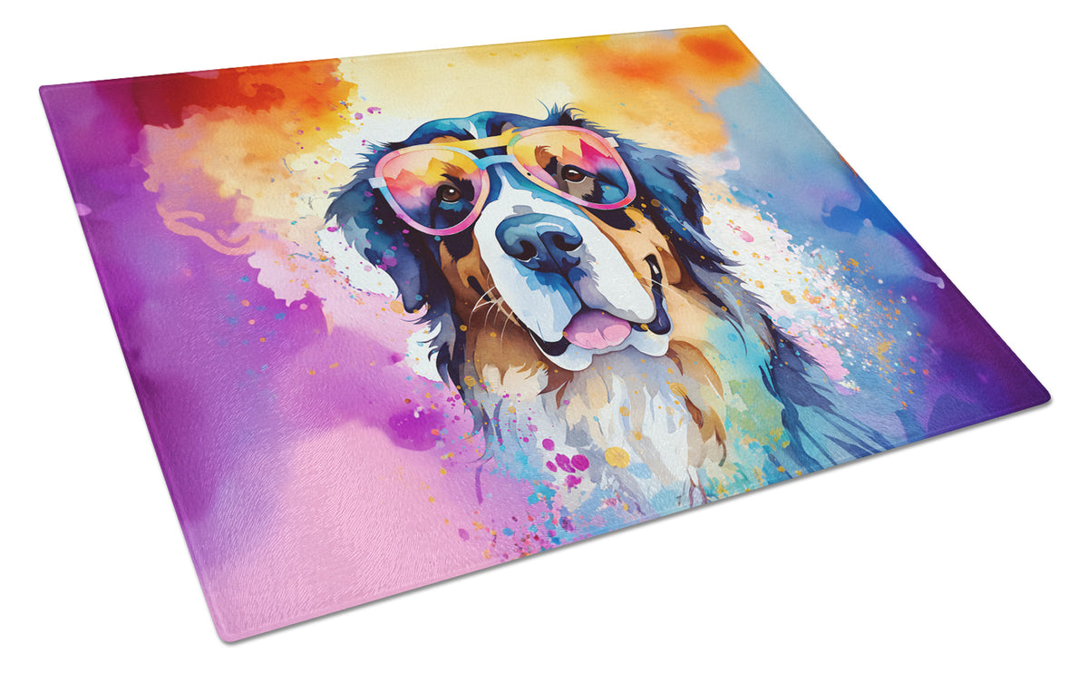 Buy this Bernese Mountain Dog Hippie Dawg Glass Cutting Board Large