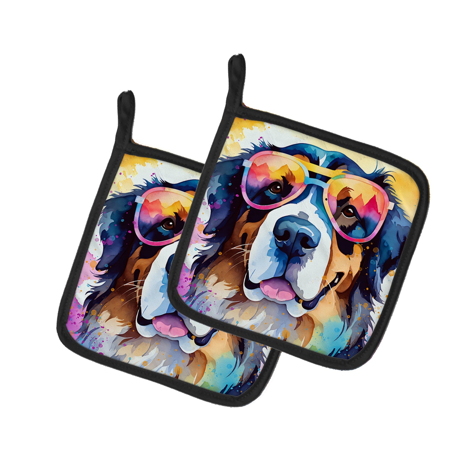 Buy this Bernese Mountain Dog Hippie Dawg Pair of Pot Holders