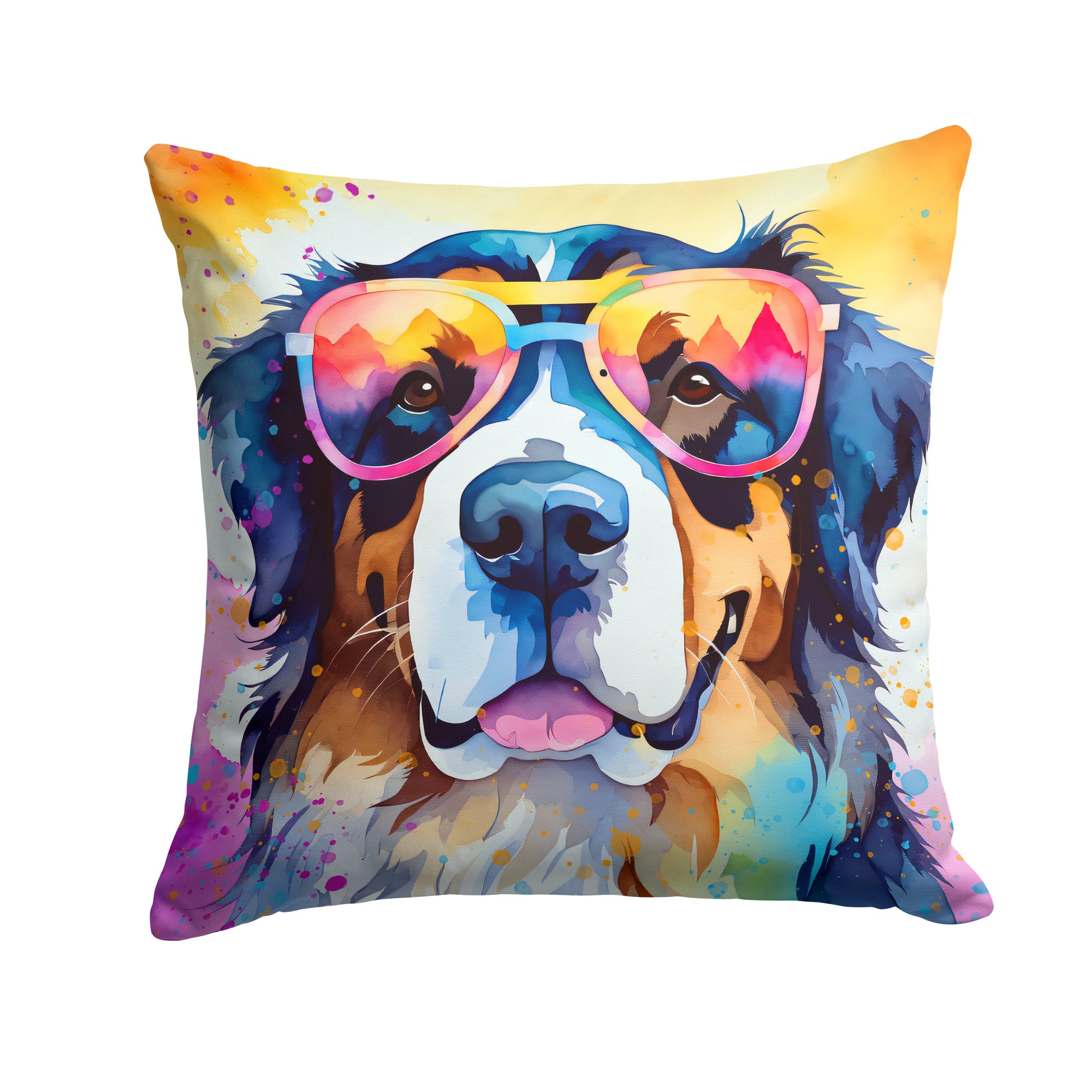 Buy this Bernese Mountain Dog Hippie Dawg Fabric Decorative Pillow