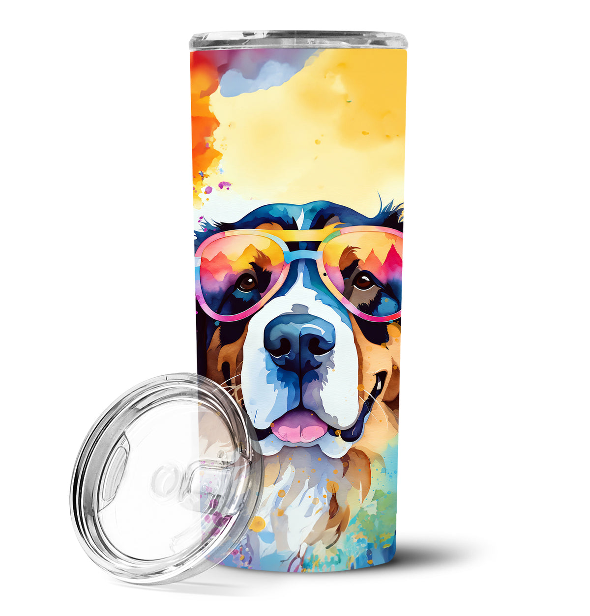 Buy this Bernese Mountain Dog Hippie Dawg Stainless Steel Skinny Tumbler