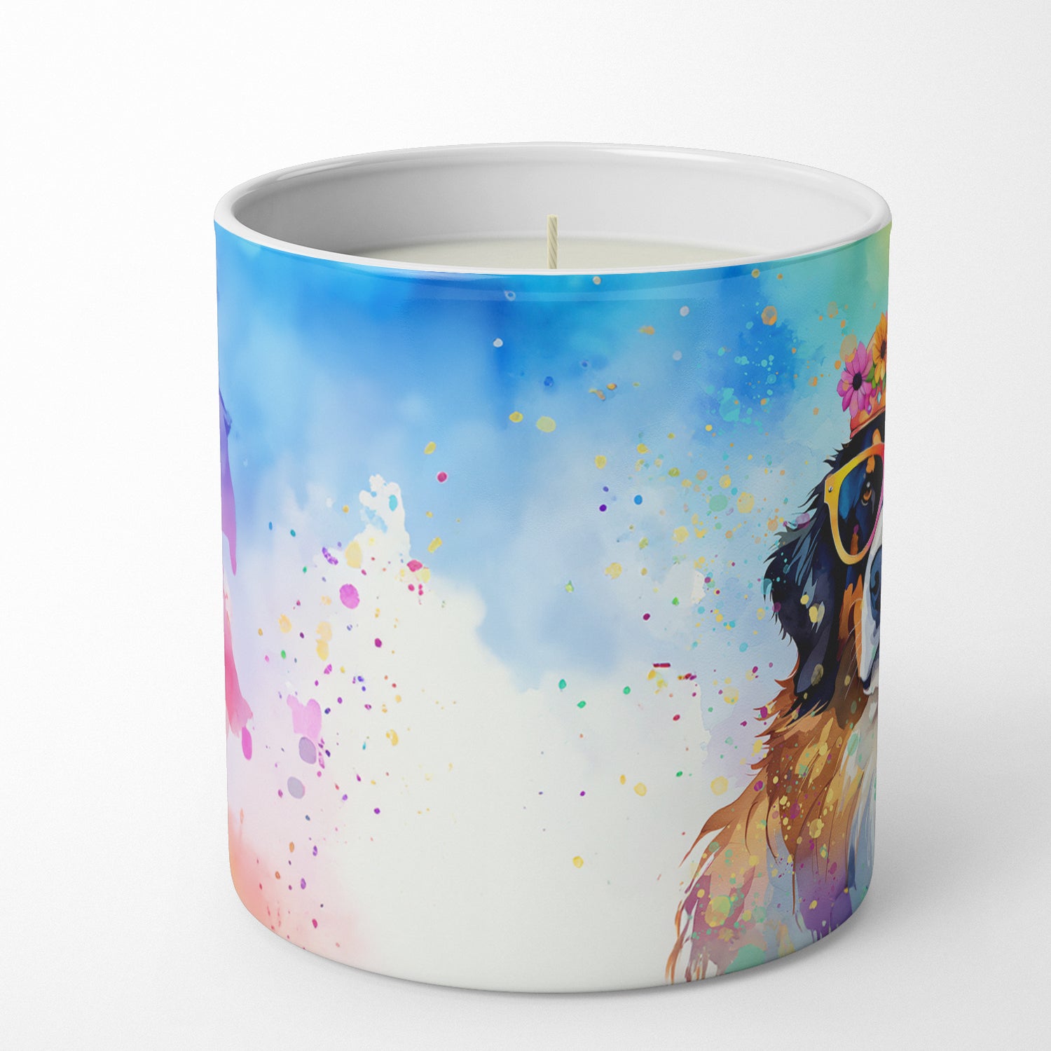 Bernese Mountain Dog Hippie Dawg Decorative Soy Candle