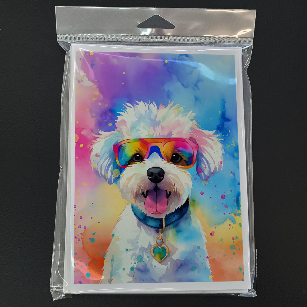Bichon Frise Hippie Dawg Greeting Cards Pack of 8