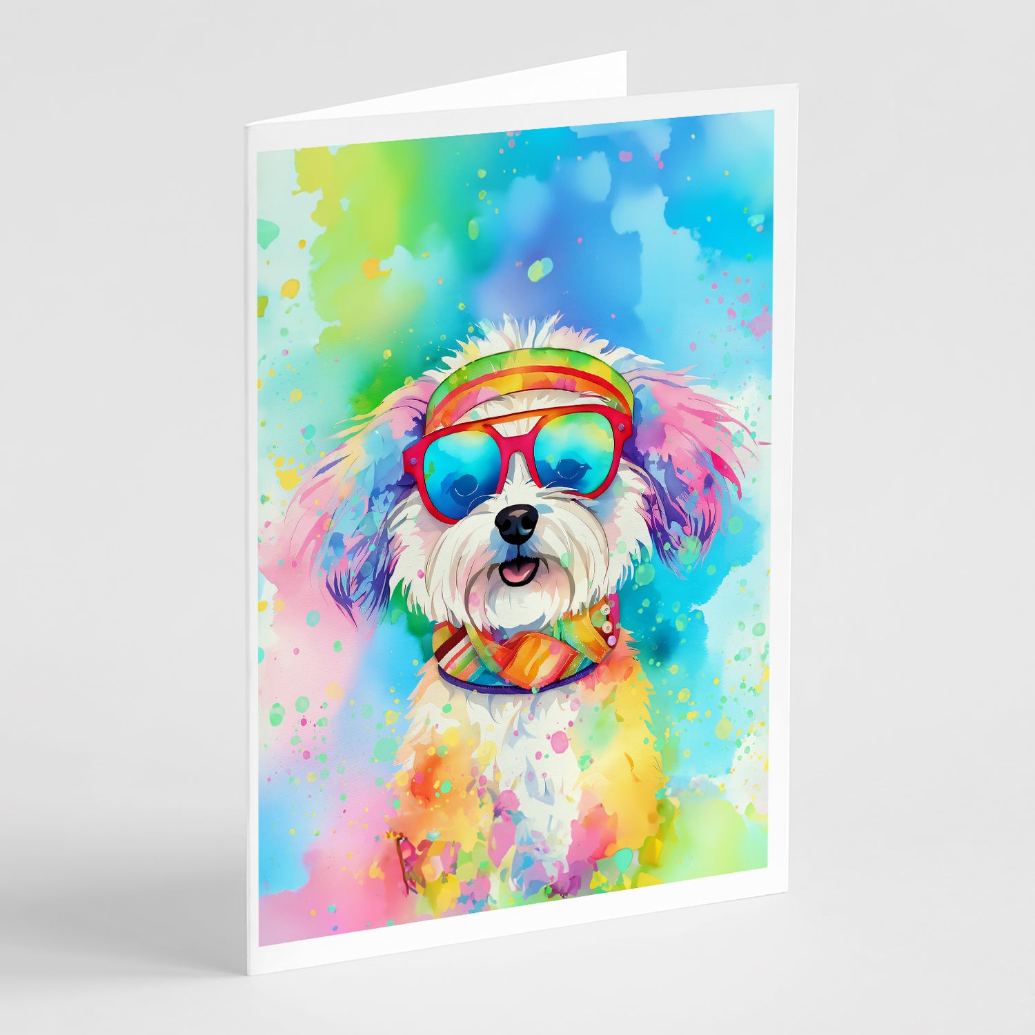Buy this Bichon Frise Hippie Dawg Greeting Cards Pack of 8