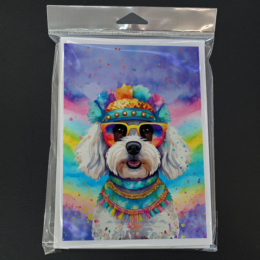 Bichon Frise Hippie Dawg Greeting Cards Pack of 8