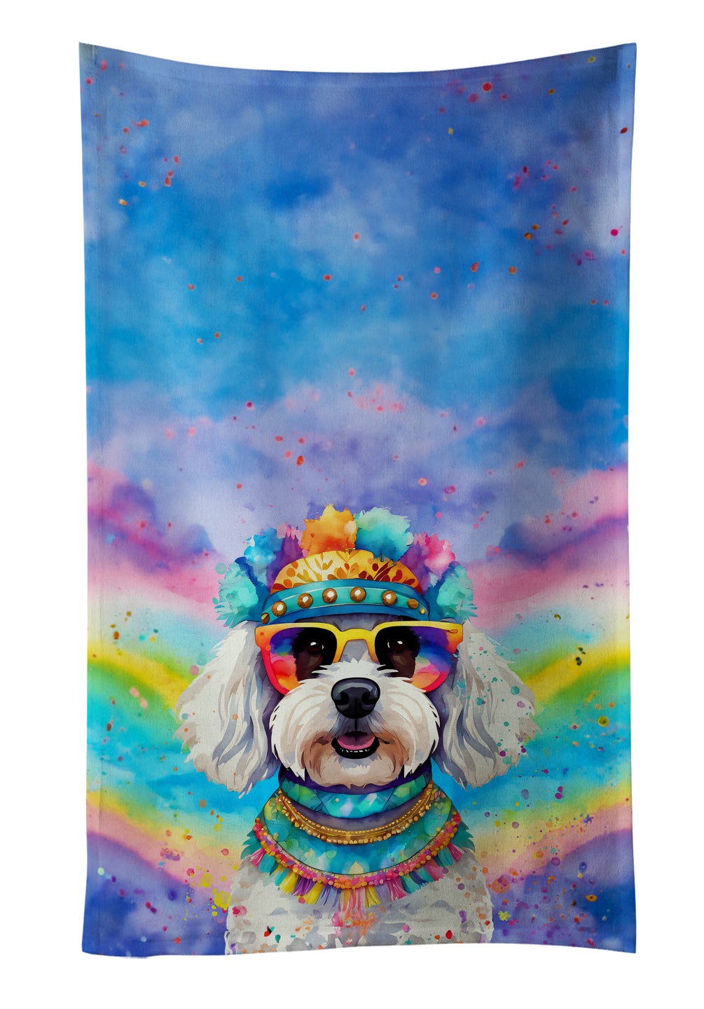 Buy this Bichon Frise Hippie Dawg Kitchen Towel
