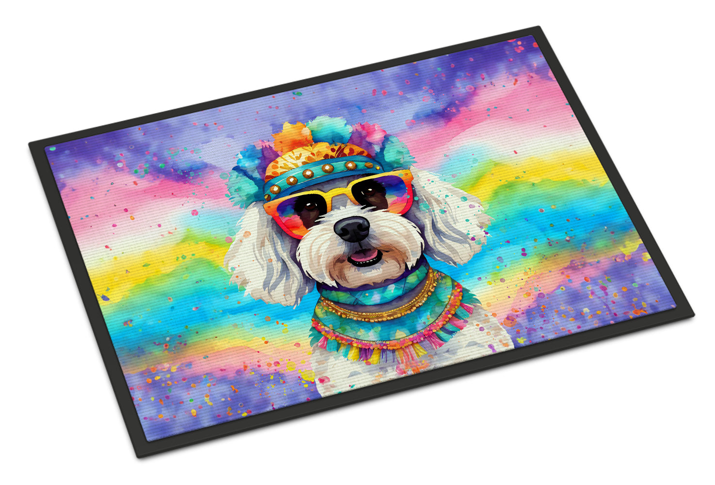 Buy this Bichon Frise Hippie Dawg Doormat