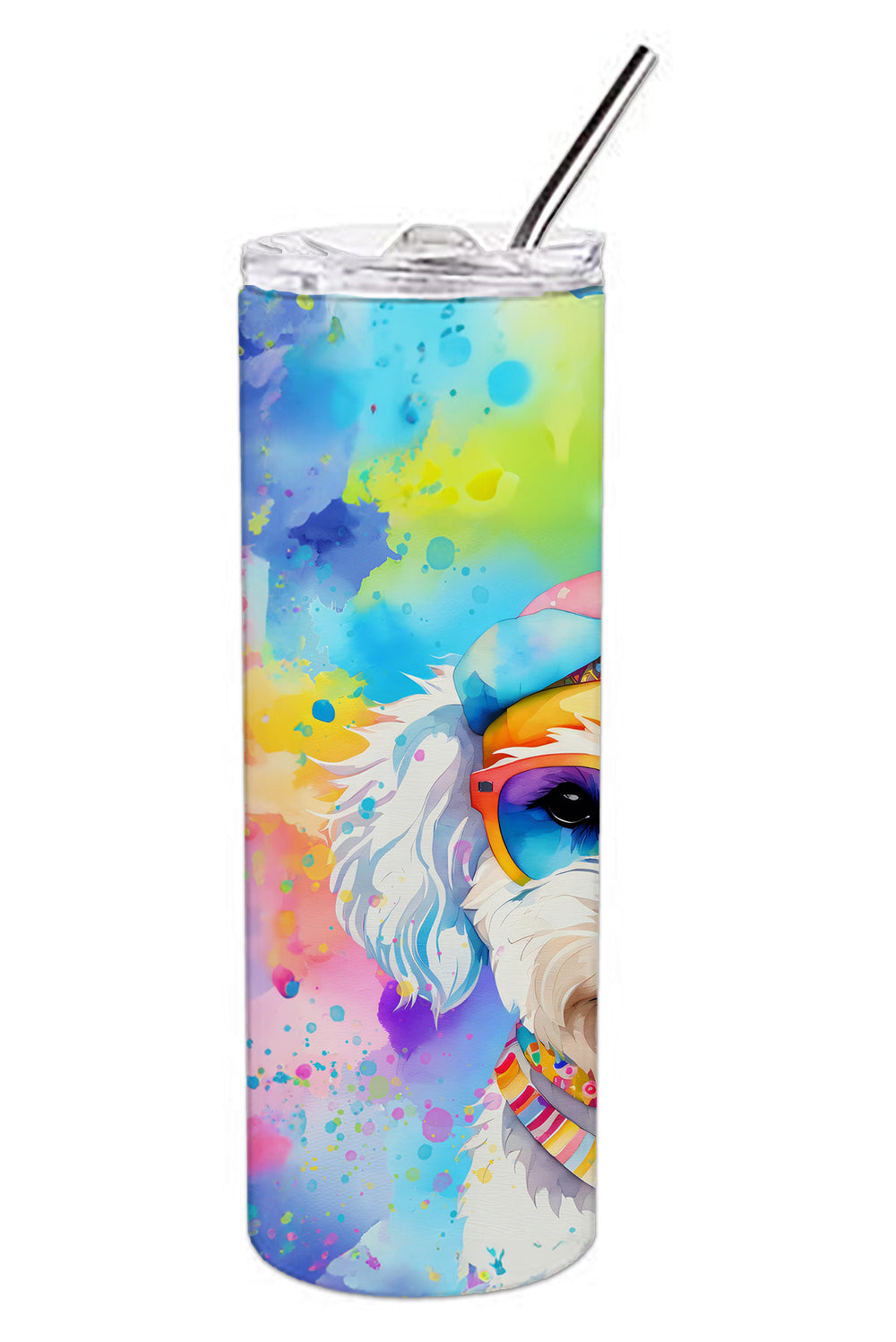 Buy this Bichon Frise Hippie Dawg Stainless Steel Skinny Tumbler