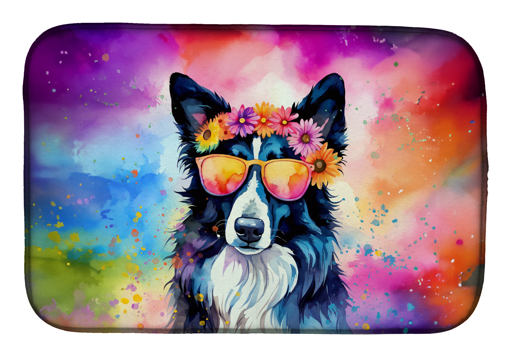 Buy this Border Collie Hippie Dawg Dish Drying Mat