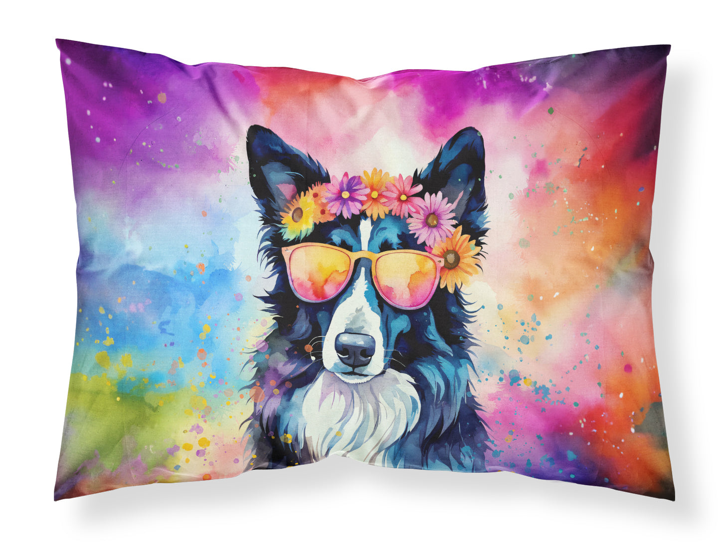 Buy this Border Collie Hippie Dawg Standard Pillowcase