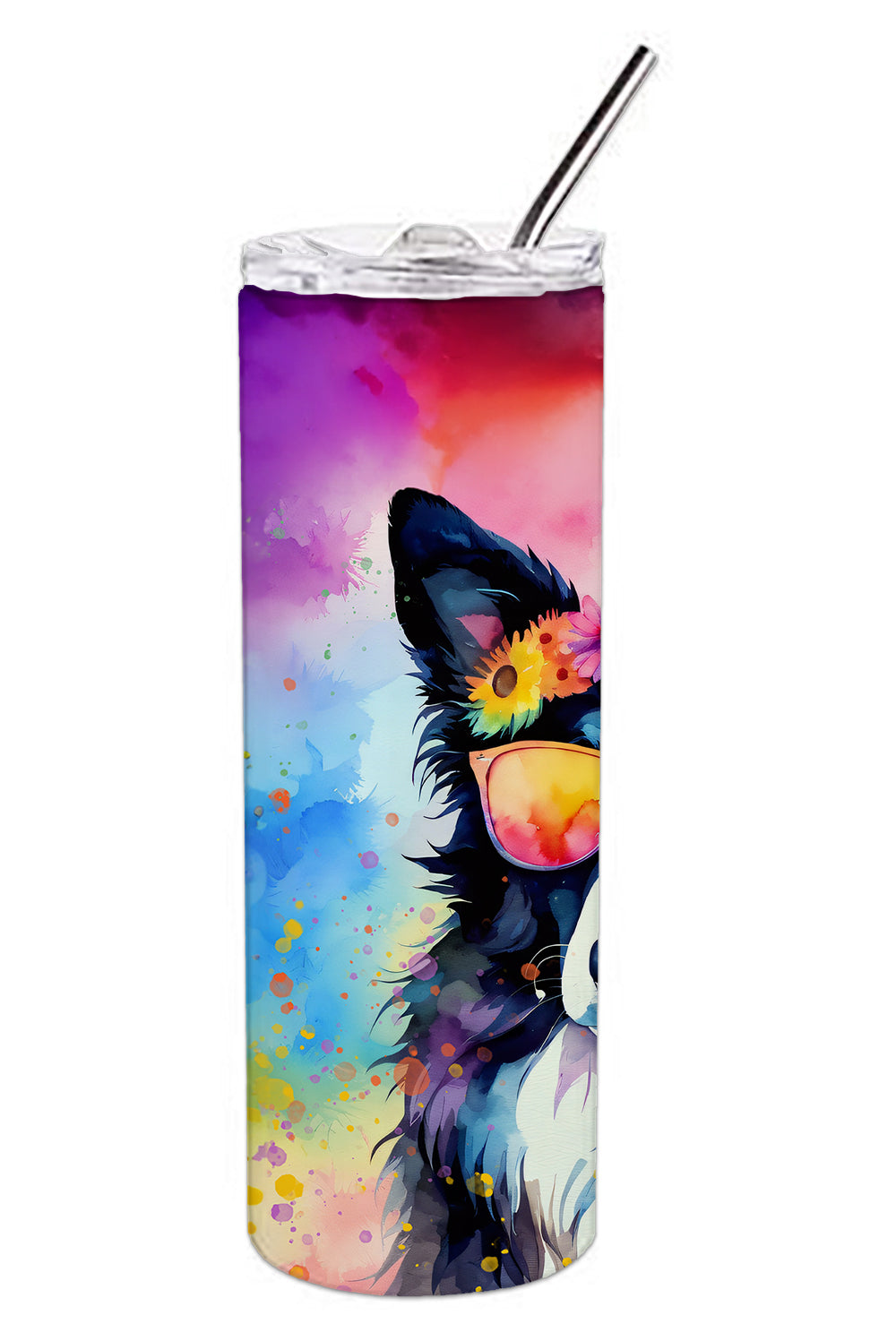 Buy this Border Collie Hippie Dawg Stainless Steel Skinny Tumbler