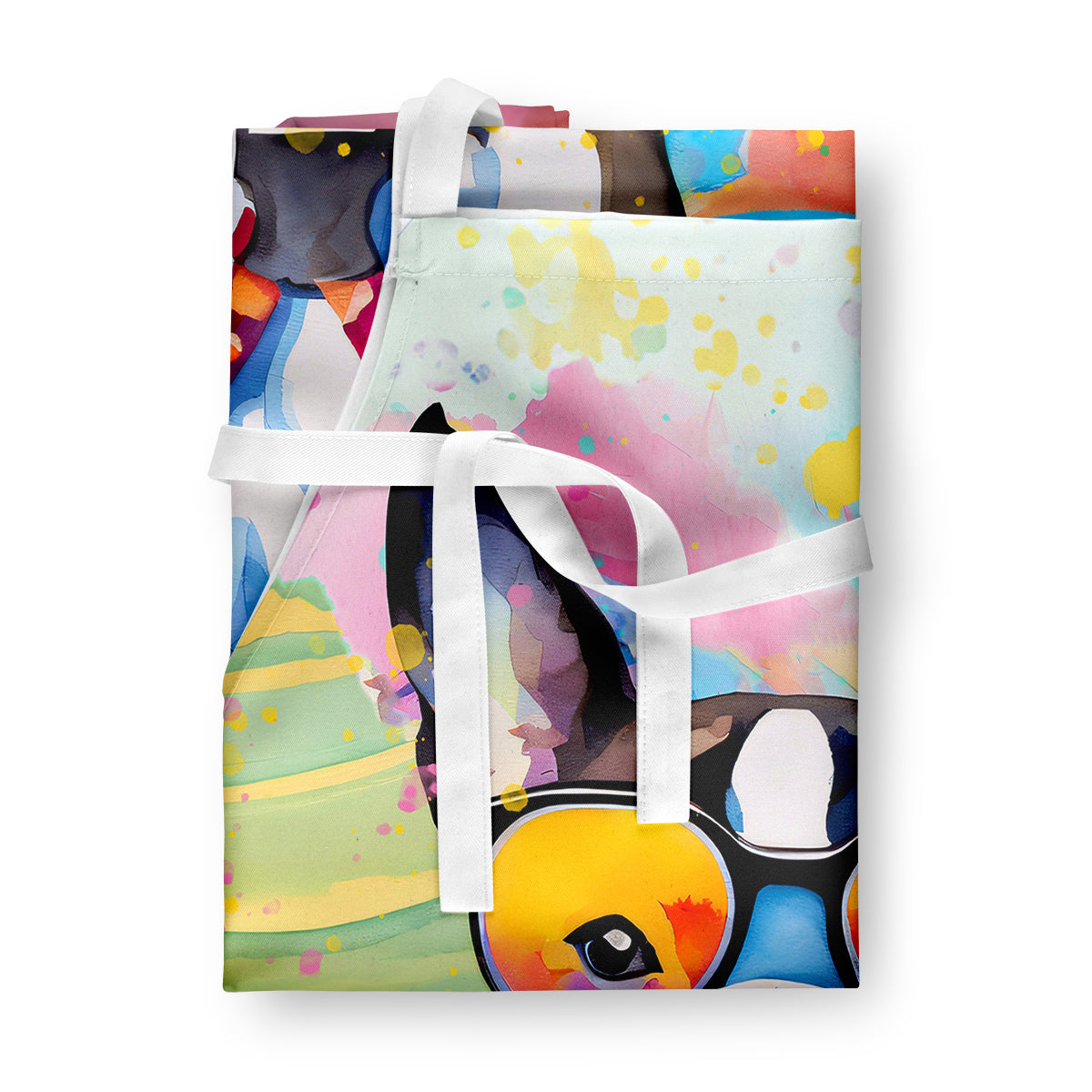 Caroline's Treasures Boston Terrier Hippie Dawg Apron – Artist-Designed Kitchen, BBQ & Craft Apron