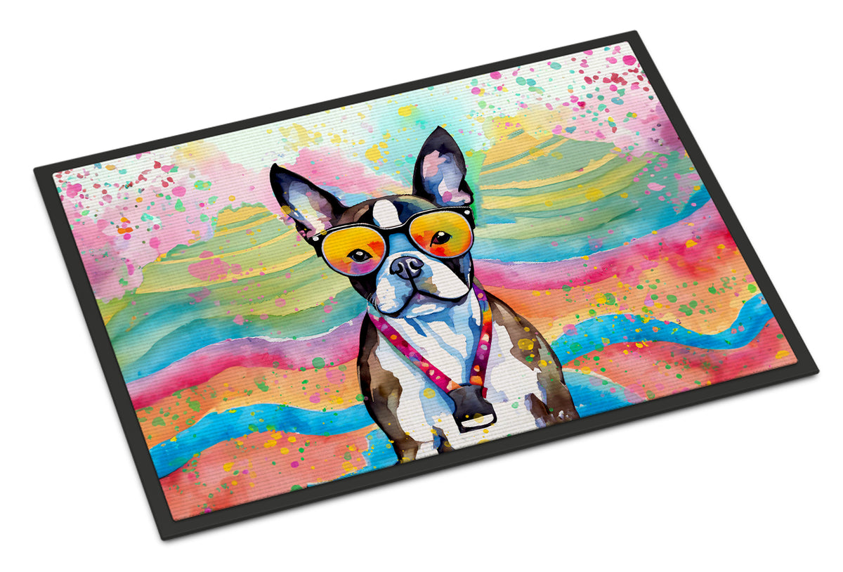 Buy this Boston Terrier Hippie Dawg Doormat