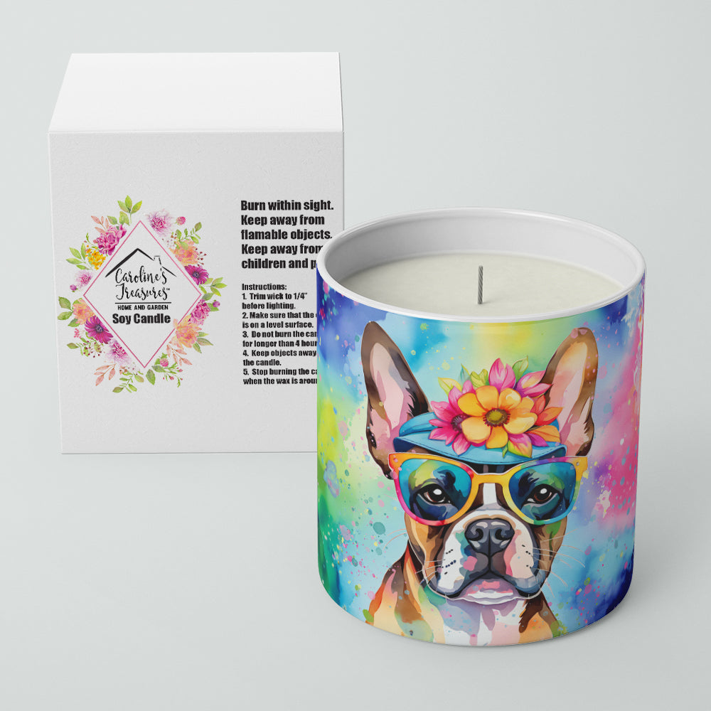 Boston Terrier Hippie Dawg Decorative Soy Candle