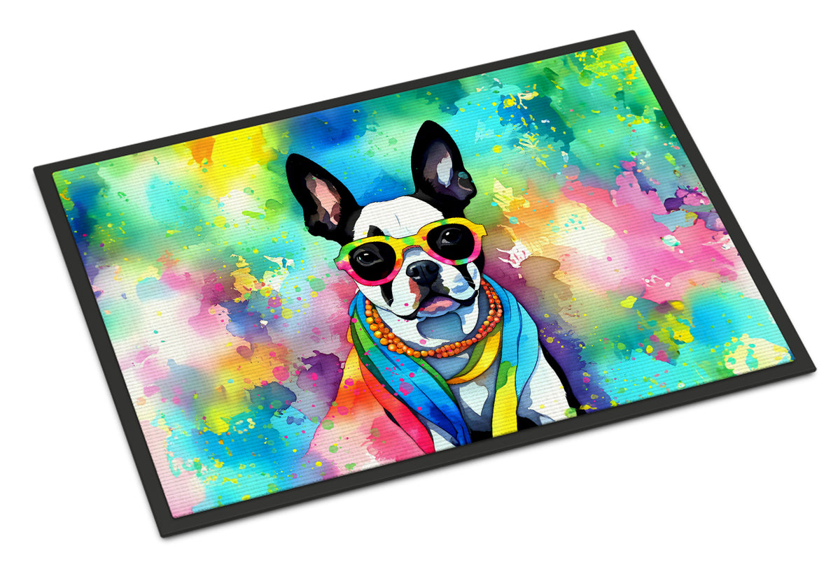 Buy this Boston Terrier Hippie Dawg Doormat