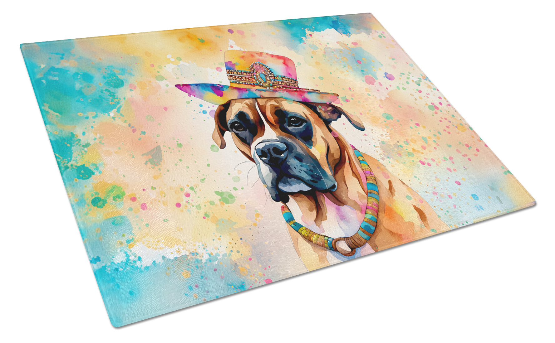 Buy this Boxer Hippie Dawg Glass Cutting Board Large