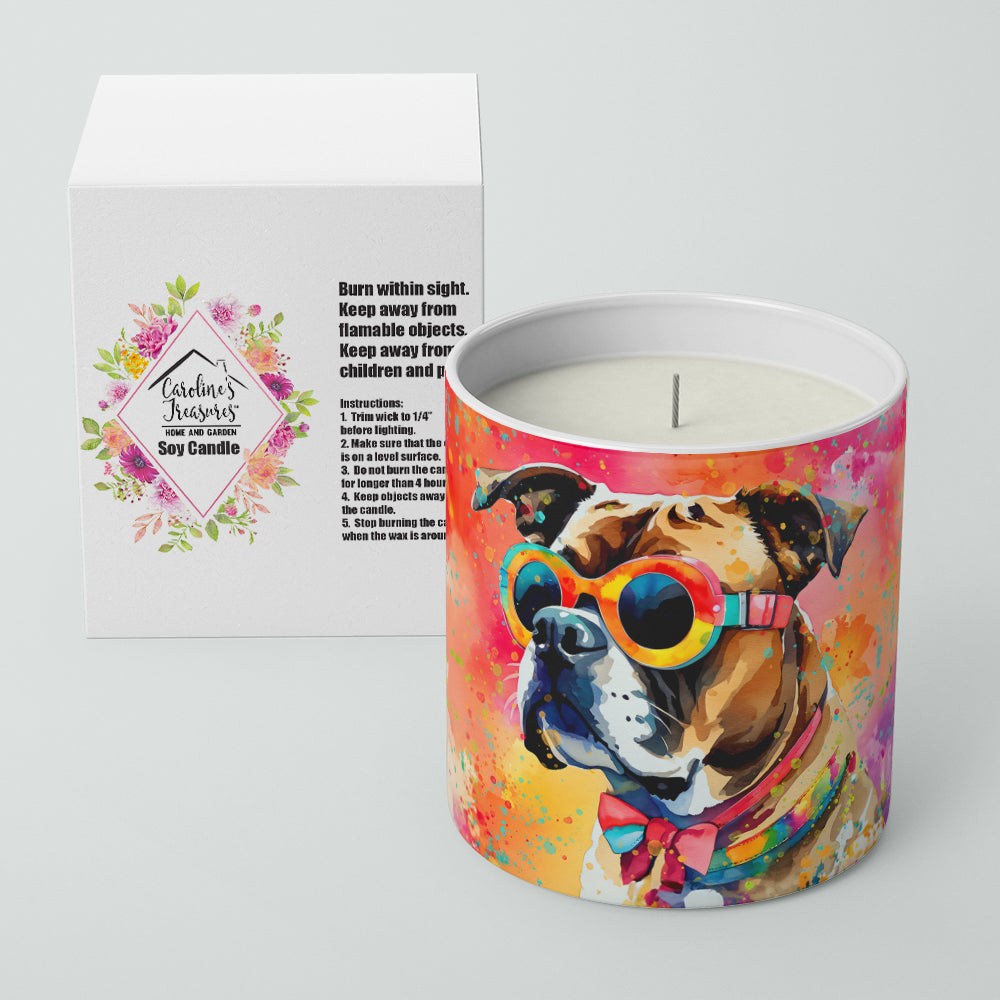 Caroline's Treasures Boxer Hippie Dawg Decorative Soy Candle