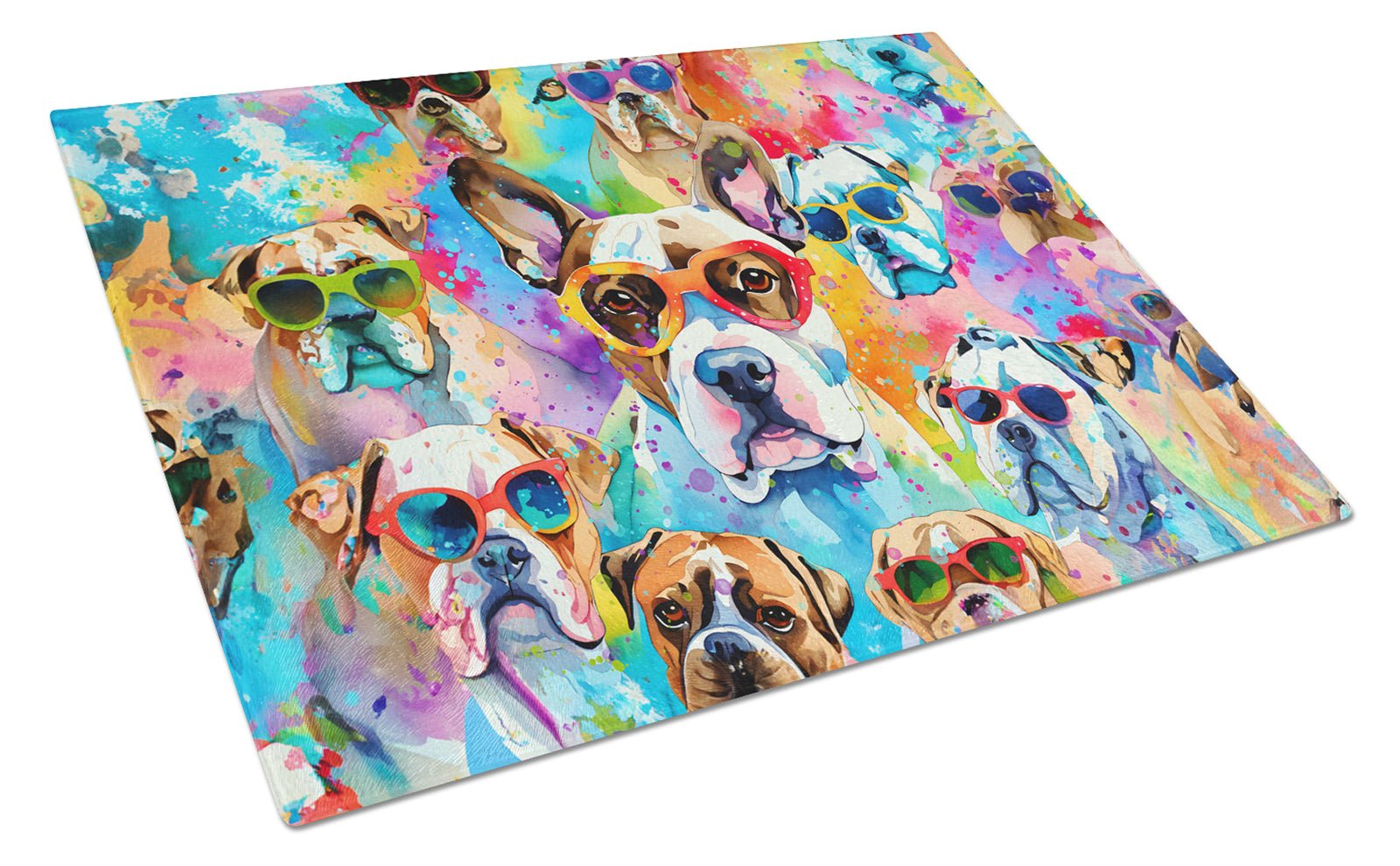 Buy this Boxer Hippie Dawg Glass Cutting Board Large