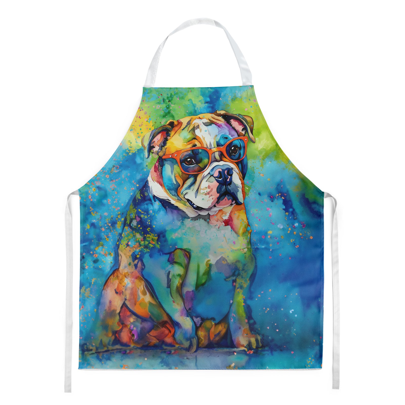 Caroline's Treasures English Bulldog Hippie Dawg Apron – Artist-Designed Kitchen, BBQ & Craft Apron