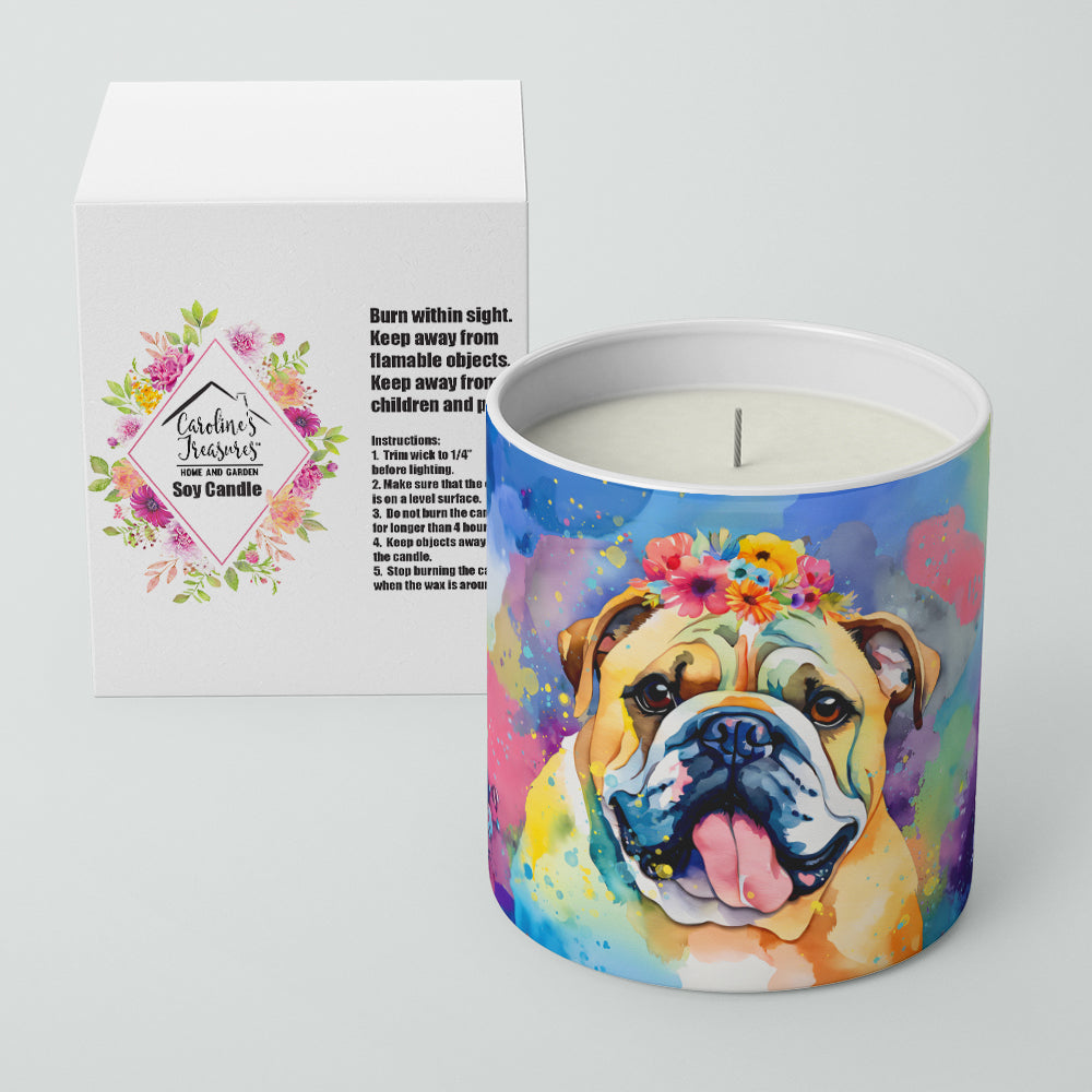 English Bulldog Hippie Dawg Decorative Soy Candle