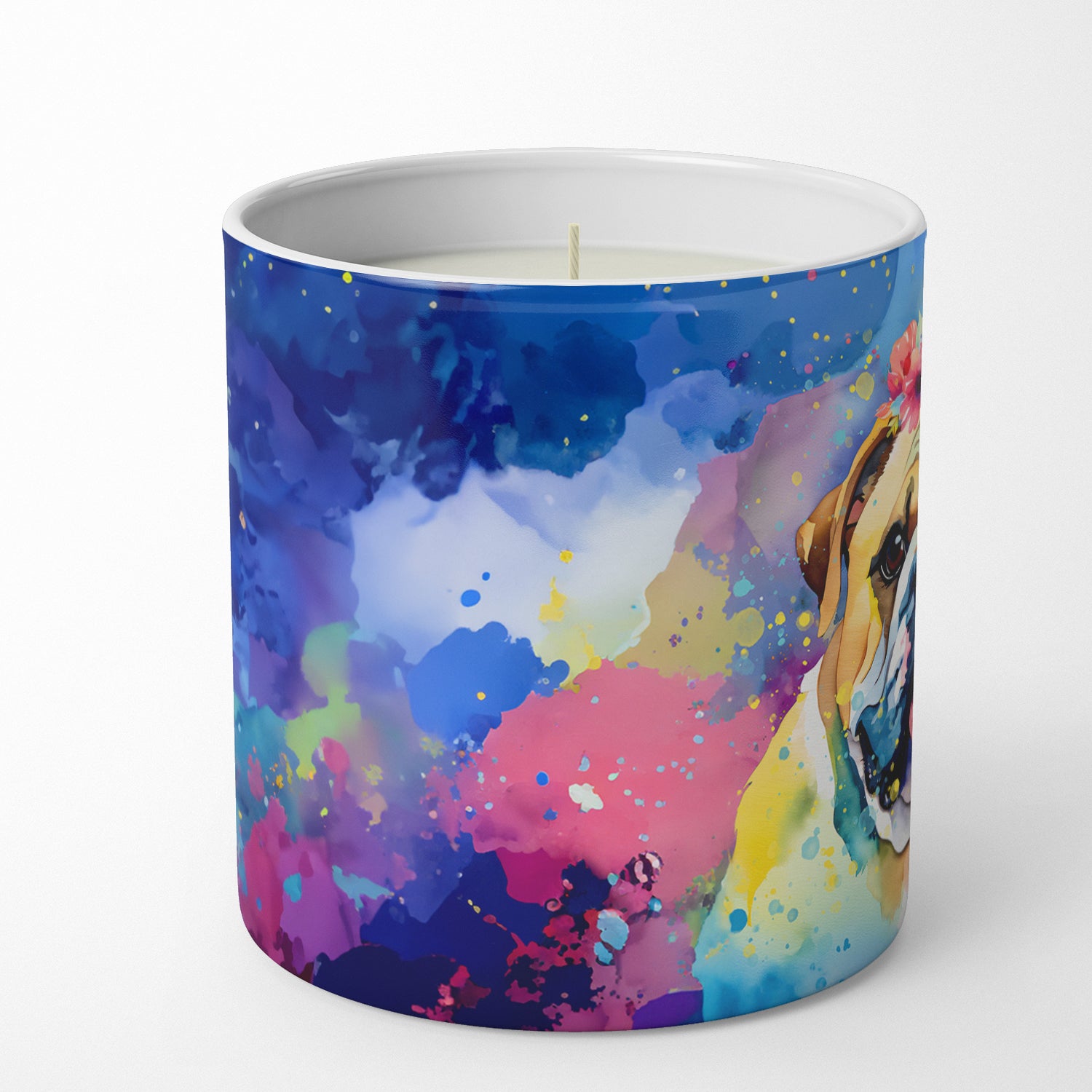 English Bulldog Hippie Dawg Decorative Soy Candle