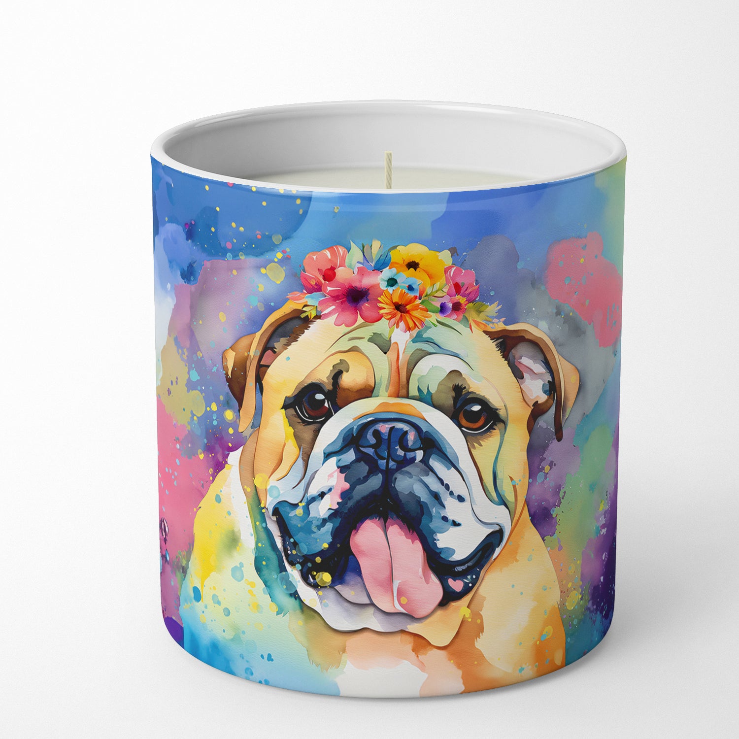 Buy this English Bulldog Hippie Dawg Decorative Soy Candle