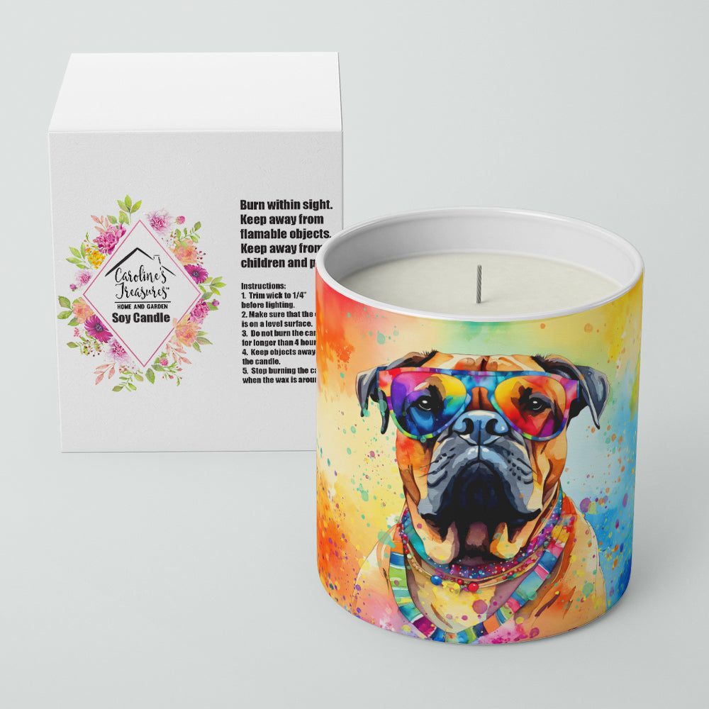 Bullmastiff Hippie Dawg Decorative Soy Candle