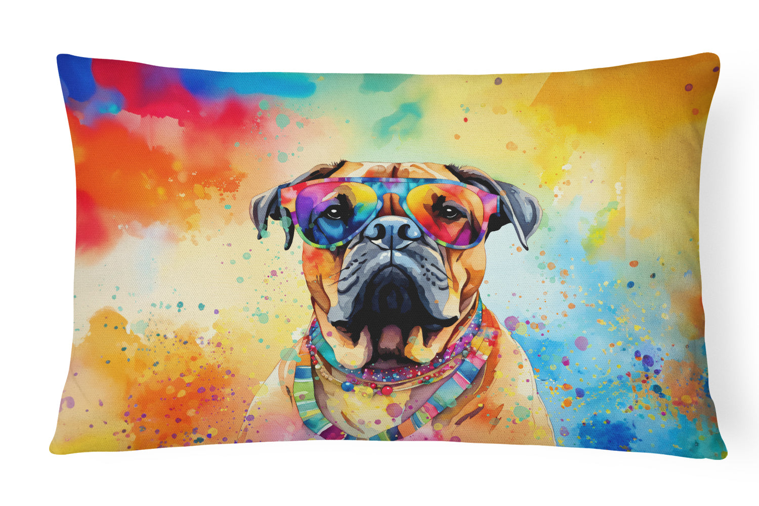 Buy this Bullmastiff Hippie Dawg Fabric Decorative Pillow