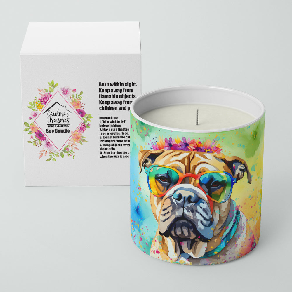 Bullmastiff Hippie Dawg Decorative Soy Candle