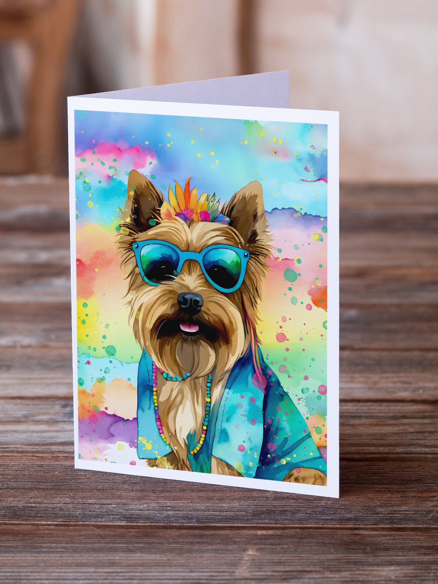 Cairn Terrier Hippie Dawg Greeting Cards Pack of 8