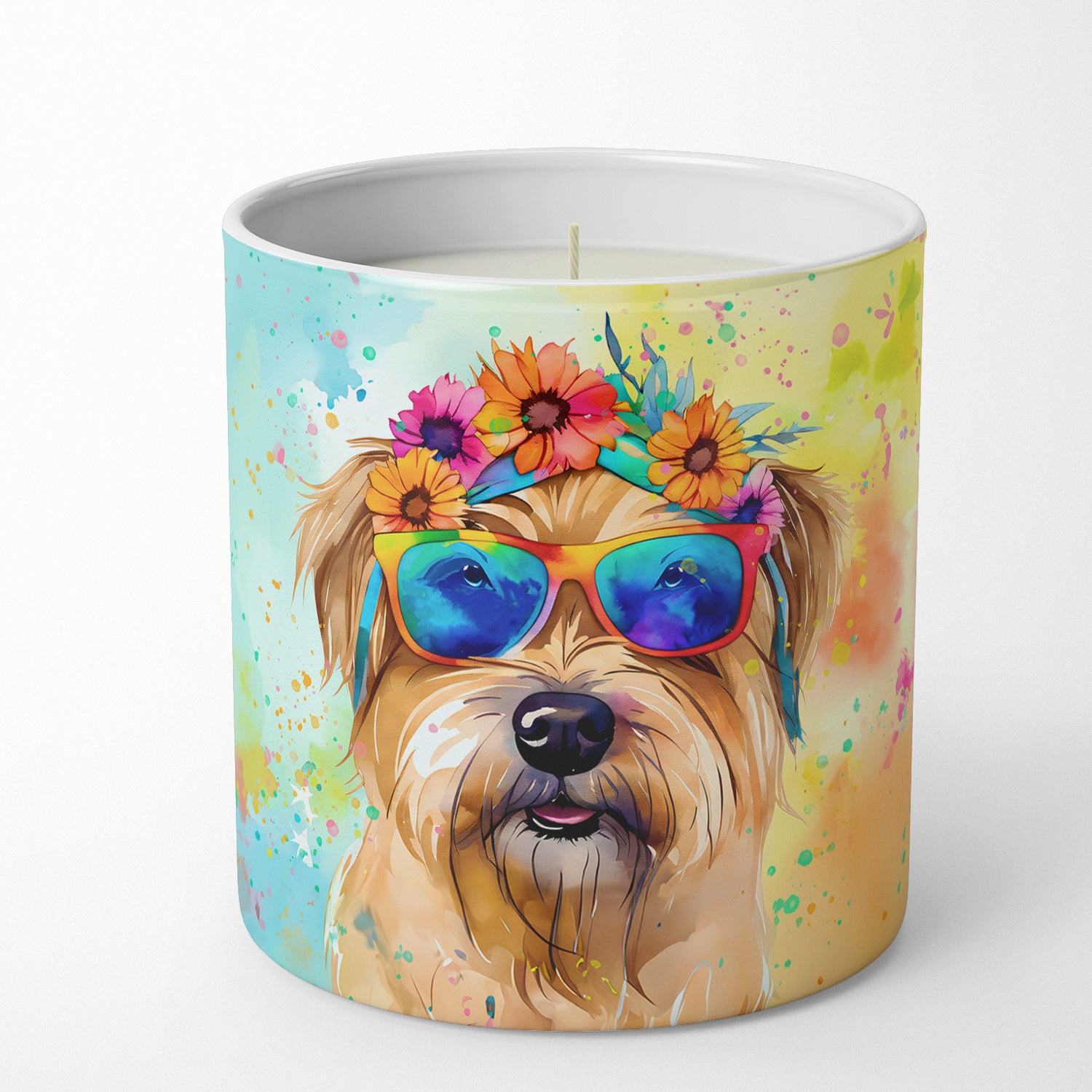 Cairn Terrier Hippie Dawg Decorative Soy Candle