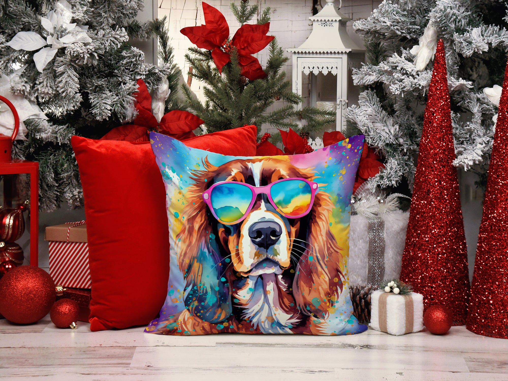 Buy this Cavalier Spaniel Hippie Dawg Fabric Decorative Pillow