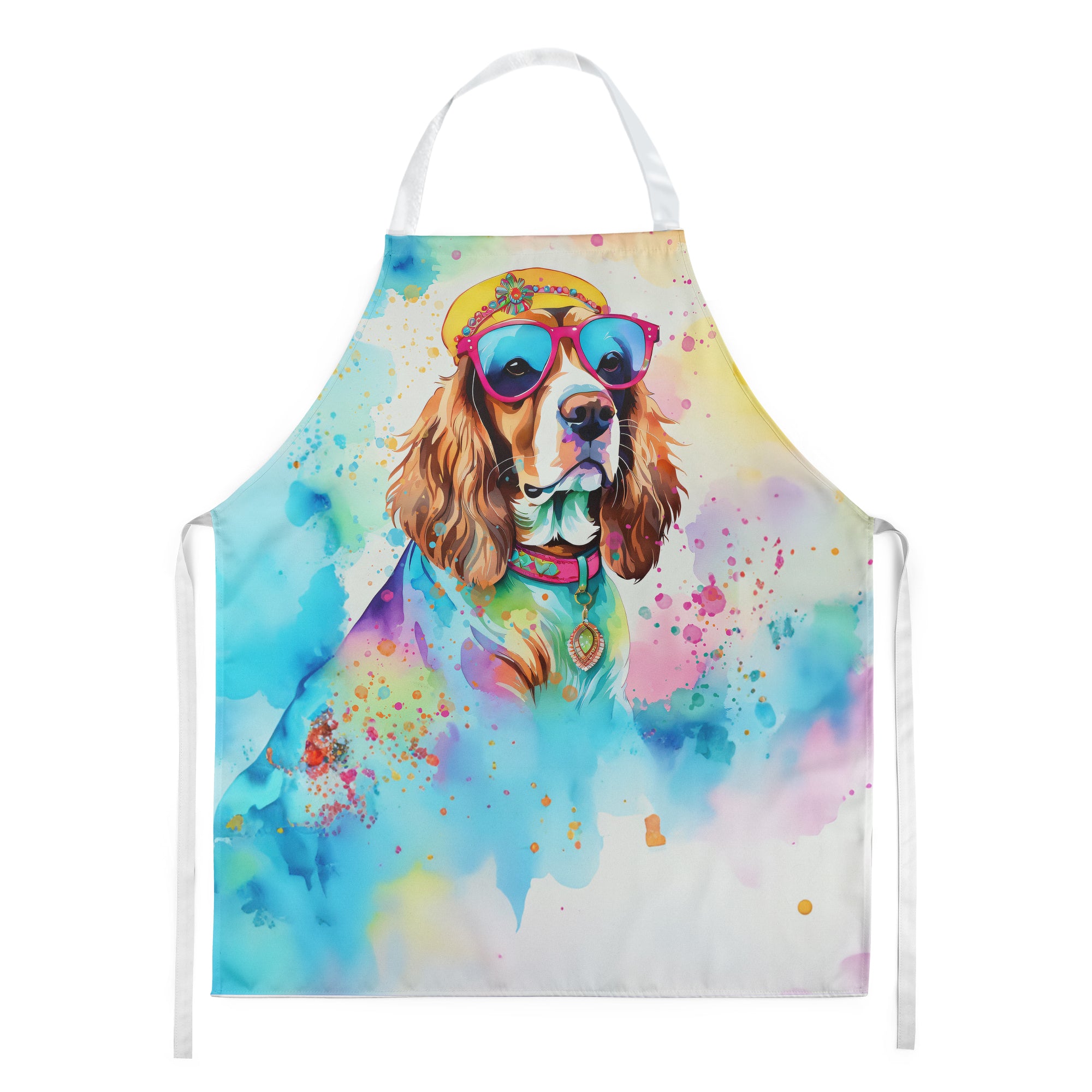 Caroline's Treasures Cavalier Spaniel Hippie Dawg Apron – Artist-Designed Kitchen, BBQ & Craft Apron